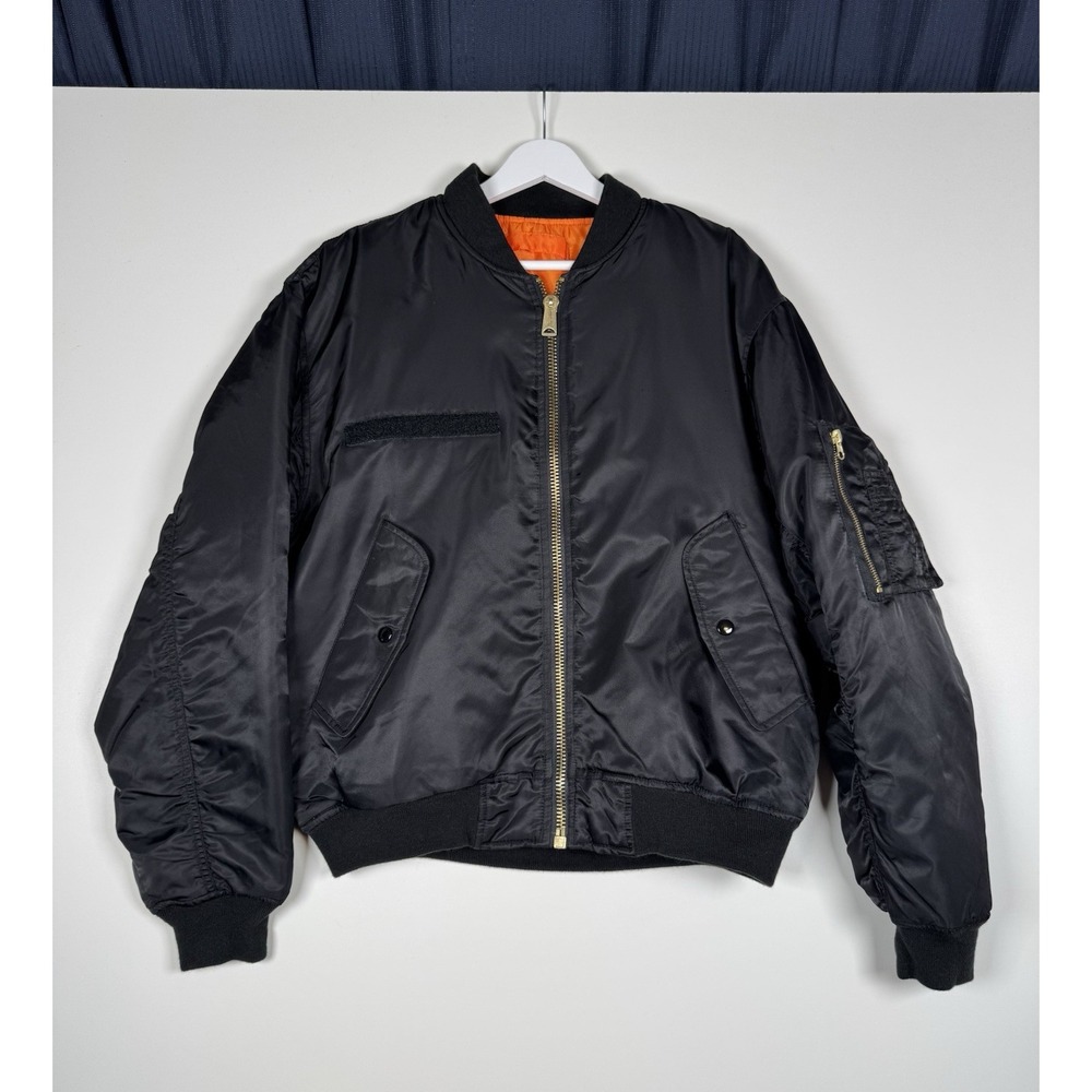+ USAF Black & Orange Bomber Jacket MIL-J-8279E Men's Medium